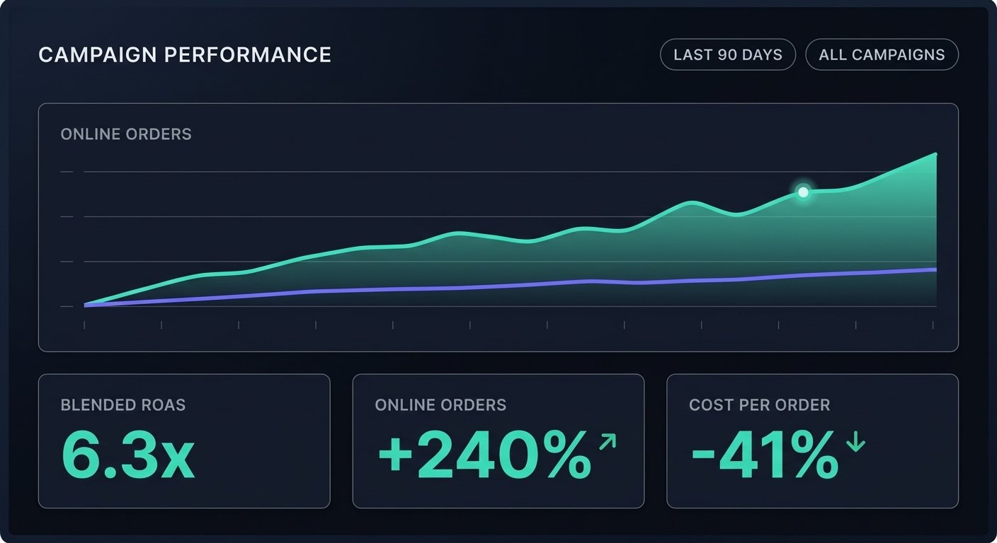 Meta Ads Manager results showing an upward trajectory