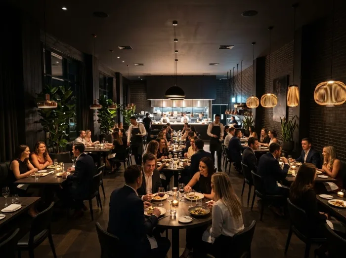 Booked-out restaurant dining room
