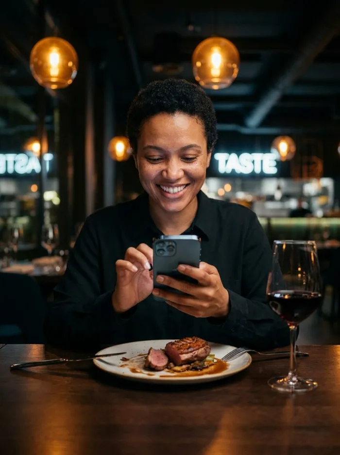 Customer dining experience and positive review generation