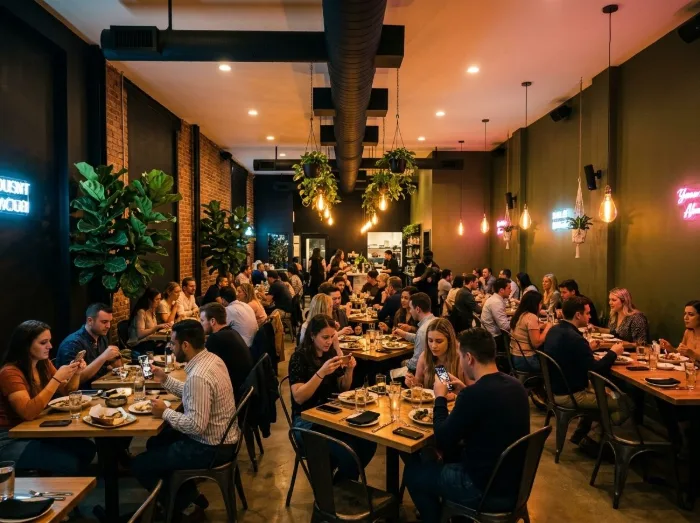 Bustling dining atmosphere