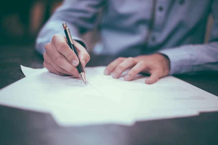 Adviser reviewing documents with a client