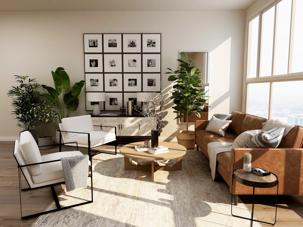 Styled modern living room interior