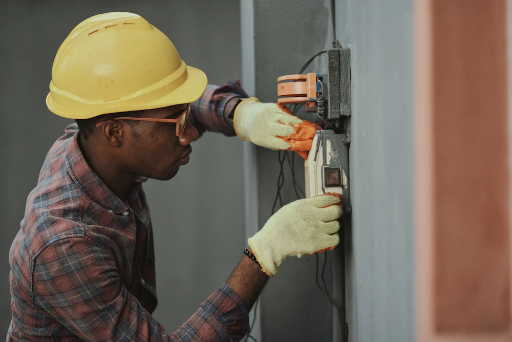 Tradesperson at work on a home repair